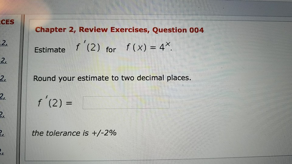 Solved CES Chapter 2, Review Exercises, Question 004 2, | Chegg.com