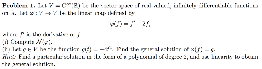 Solved Problem 1. Let V-Co(R) be the vector space of | Chegg.com