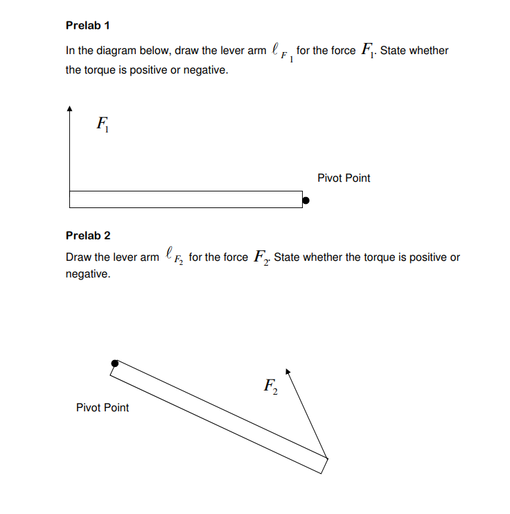 Solved Prelab1 In the diagram below, draw the lever arm LF,