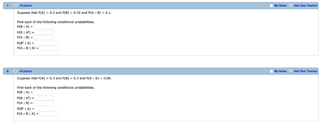 Solved . 8 points My Notes Ask Your Teacher Suppose that | Chegg.com