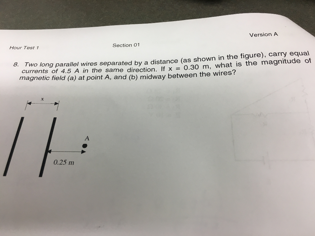 Solved Two long parallel wires separated by a distance (as | Chegg.com