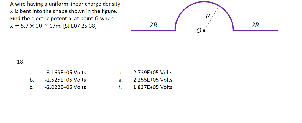 Solved A wire having a uniform linear charge density A is | Chegg.com