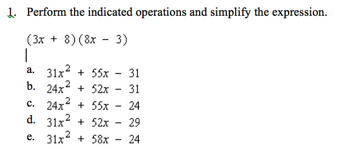 Solved Perform the indicated operations and simplify the | Chegg.com