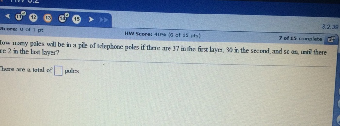 Solved How many poles will be in a pile of telephone poles | Chegg.com