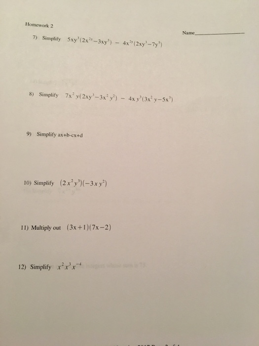 simplify 2x 3 )( 5x 2 ) ( 3x 7 )( 4x 1