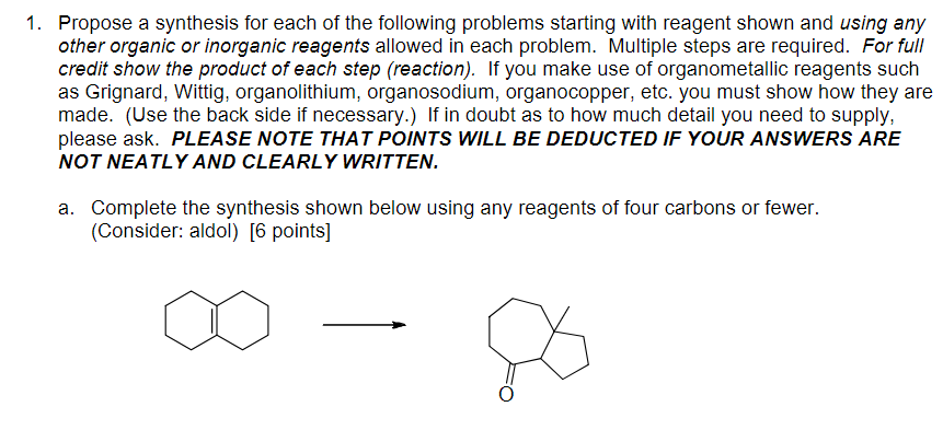 Solved Propose A Synthesis For Each Of The Following | Chegg.com