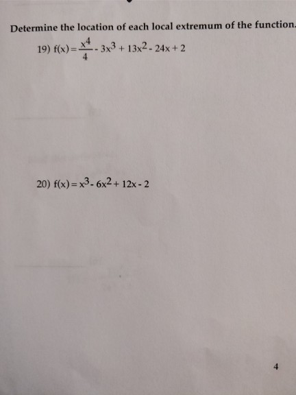 Solved Determine the location of each local extremum of the | Chegg.com