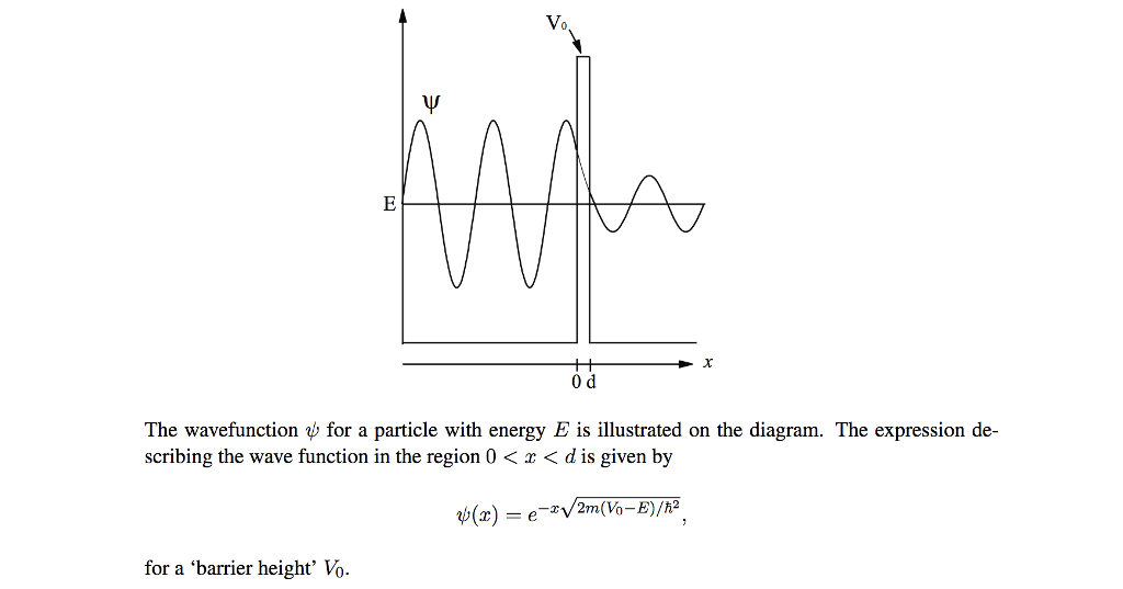 Solved 0 d The wavefunction for a particle with energy E is | Chegg.com