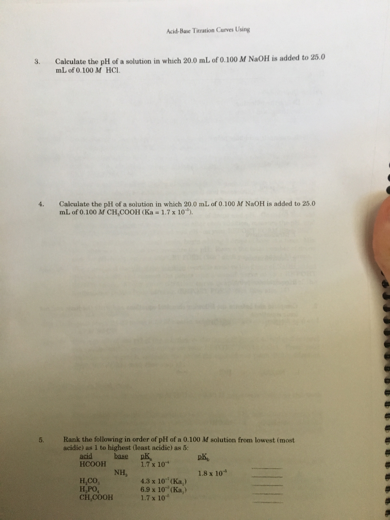 Solved Calculate the pH of a solution in which 20.0 mL of | Chegg.com