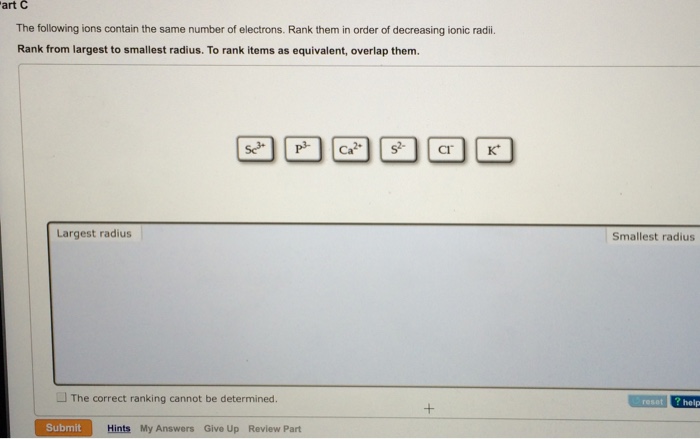 Solved Place The Following Elements In Order Of Decreasing | Chegg.com