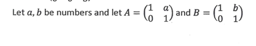 Solved Let A, B Be Numbers And Let A 1 And B B (0 1 Be 1 | Chegg.com