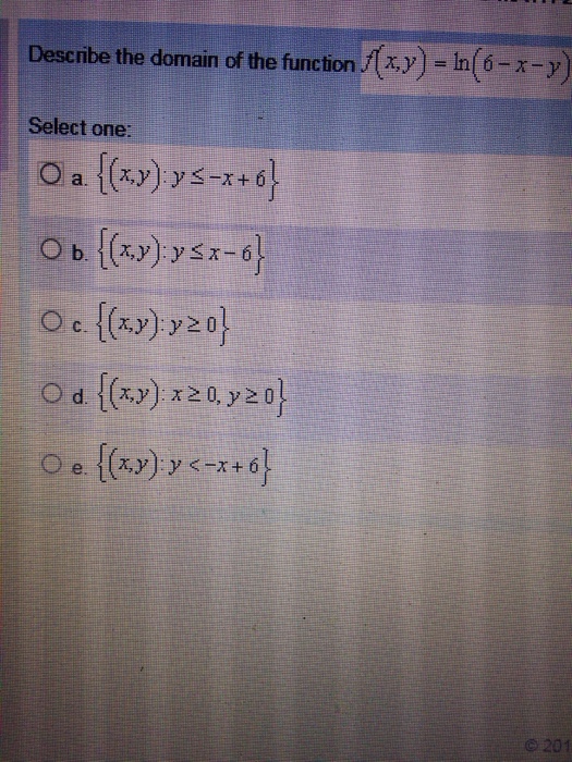 solved-describe-the-domain-of-the-function-f-x-y-ln-chegg