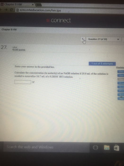 Solved Calculate the concentration (in molarity) of an NaOH | Chegg.com