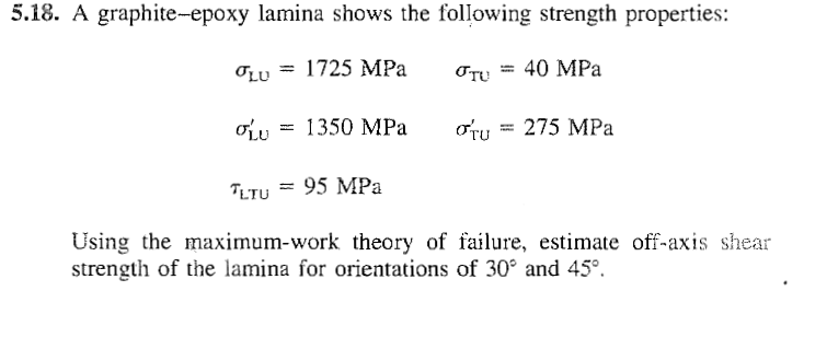 Solved 5.18. A graphite-epoxy lamina shows the following | Chegg.com