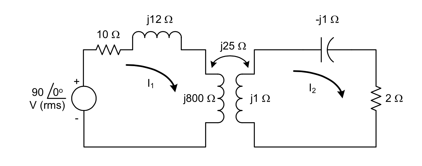 Solved For the linear transformer circuit shown below, find | Chegg.com