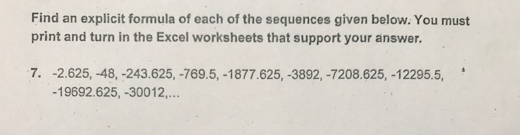 Find an explicit formula of each of the sequences | Chegg.com