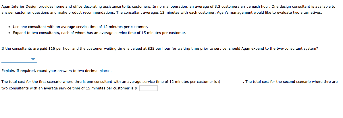 Topic Waiting Line Models  Full Grade