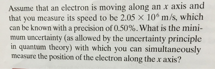 Solved Assume that an electron is moving along an x axis and | Chegg.com