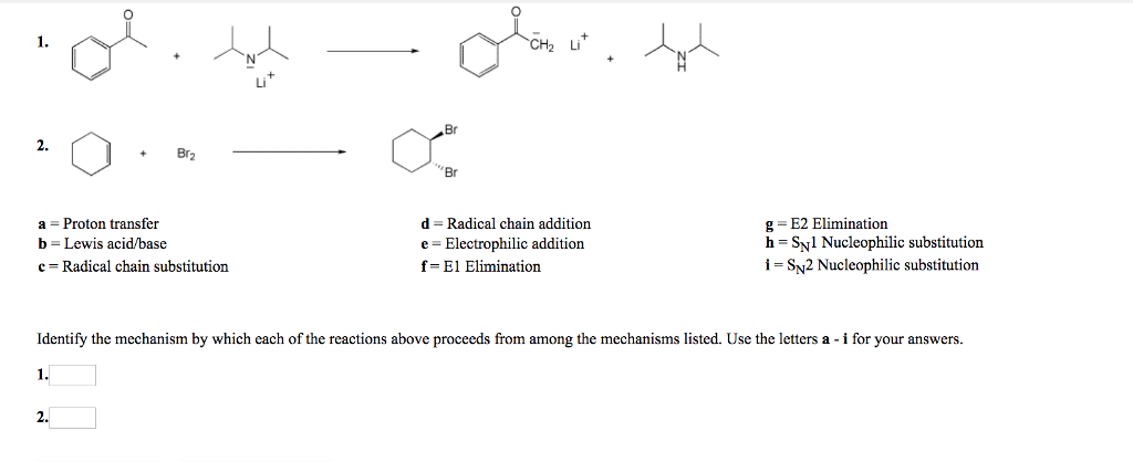 Solved 1. CH2 Li Li Br 2. Br2 Br a Proton transfer b Lewis Chegg