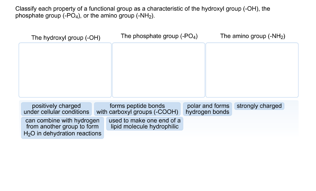 Solved Classify each property of a functional group as a