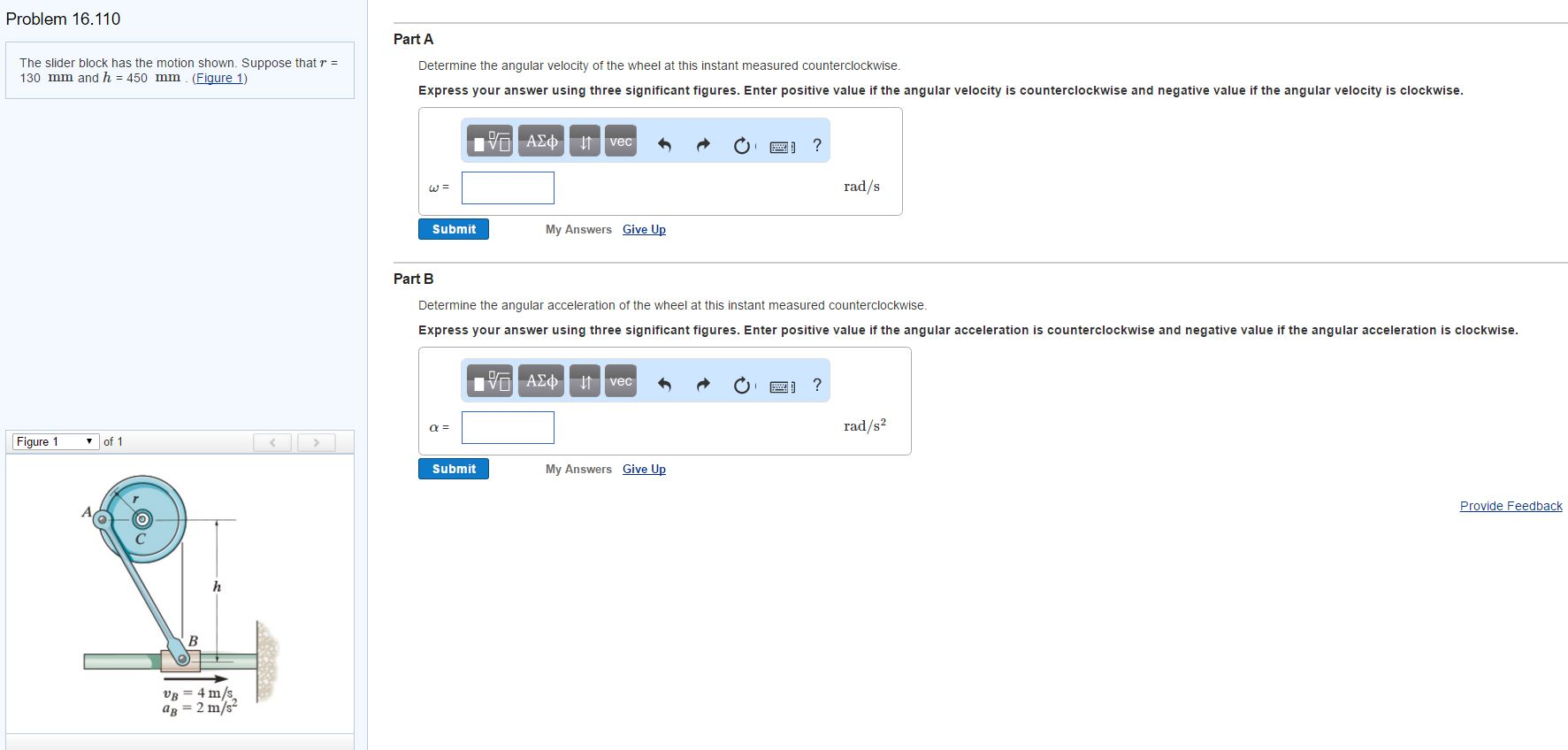 Solved The slider block has the motion shown. Suppose that r | Chegg.com