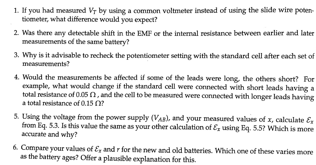 If You Had Measured Vt By Using A Common Voltmeter