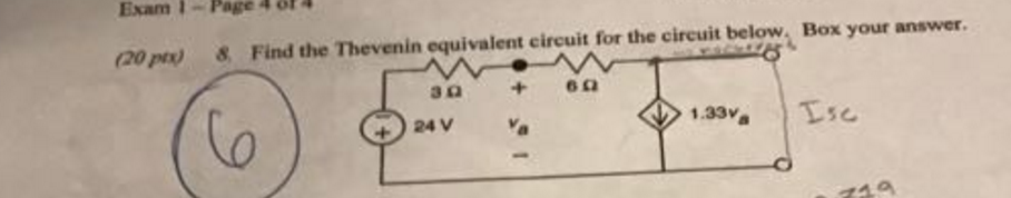 Solved Find The Thevenin Equivalent Circuit For The Circuit | Chegg.com