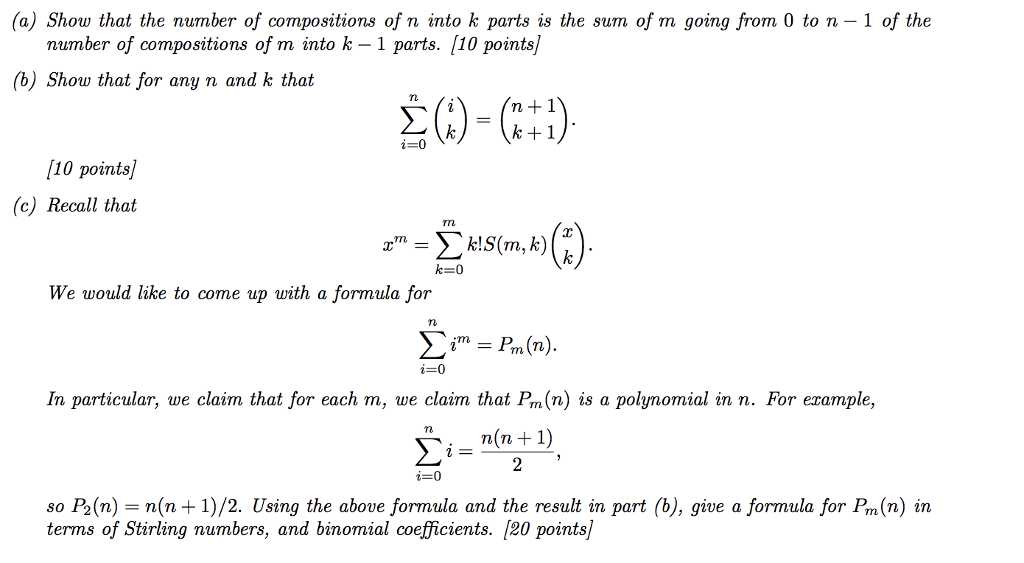 Solved Show that the number of compositions of n into k