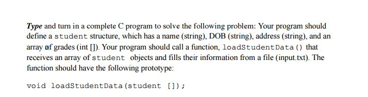 Solved Type and turn in a complete C program to solve the | Chegg.com