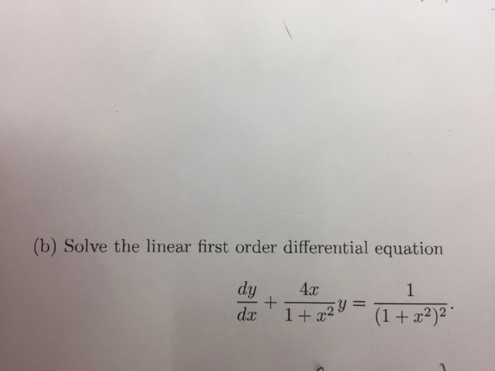 Solved Solve the linear first order differential equation | Chegg.com