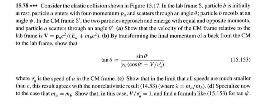 Solved 15.78*** Consider the elastic collision shown in | Chegg.com