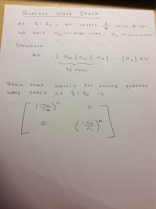 Solved At lemda=lama_0, all layers lambda/4then teta=0 | Chegg.com
