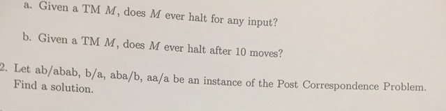 Solved Find a solution (POST CORRESPONDENCE PROBLEM) Please | Chegg.com