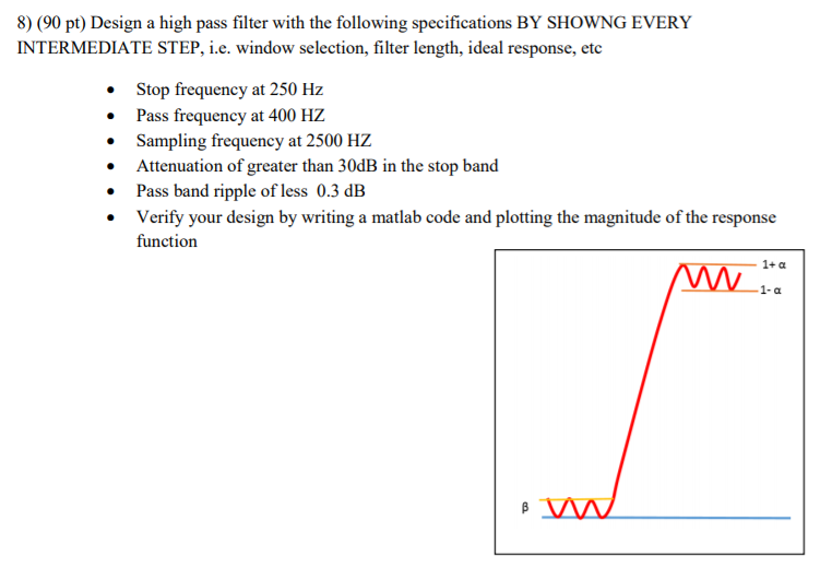 8) (90 pt) Design a high pass filter with the Circuit Diagram