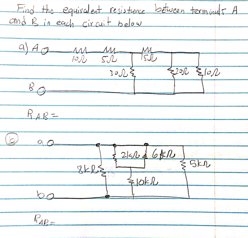 Solved Find The Equivalent Resistance Between Terminals A | Chegg.com