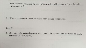 Solved 1.) From the following graphs, what is the order of | Chegg.com