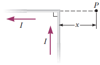 Solved An infinitely long wire carrying a current I is bent | Chegg.com