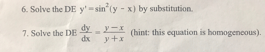 Solved Please solve this two Differential Equation Problem | Chegg.com