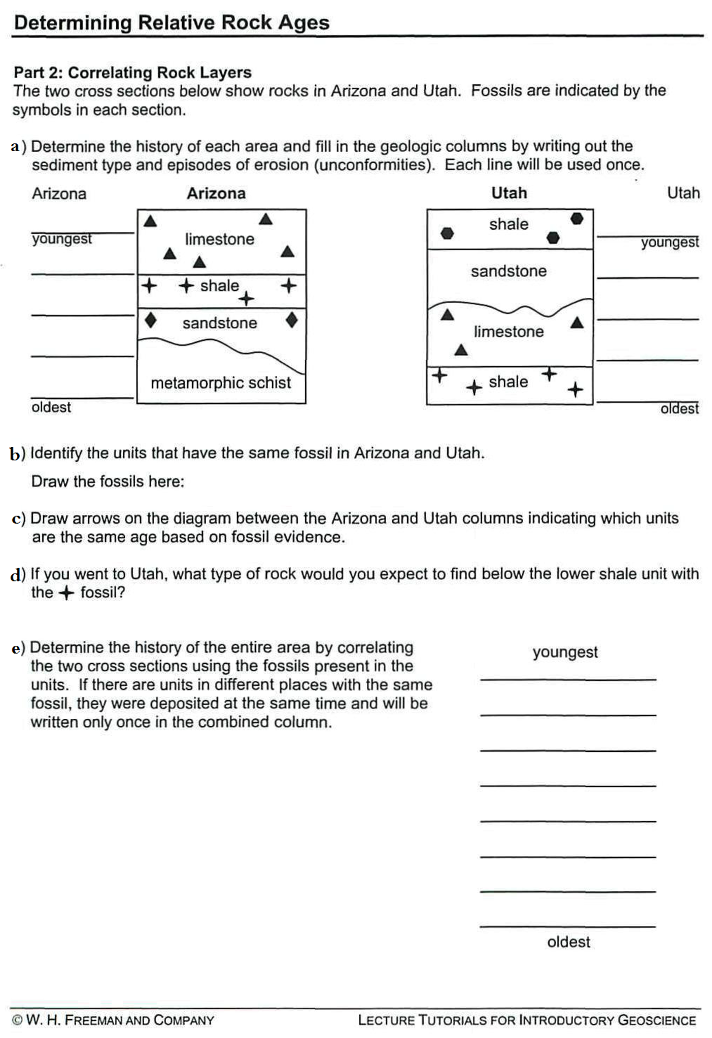 Solved Correlating Rock Layers The Two Cross Sections Below | Chegg.com