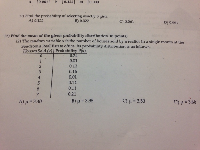 Solved Find The Probability Of Selecting Exactly 5 Girls. | Chegg.com