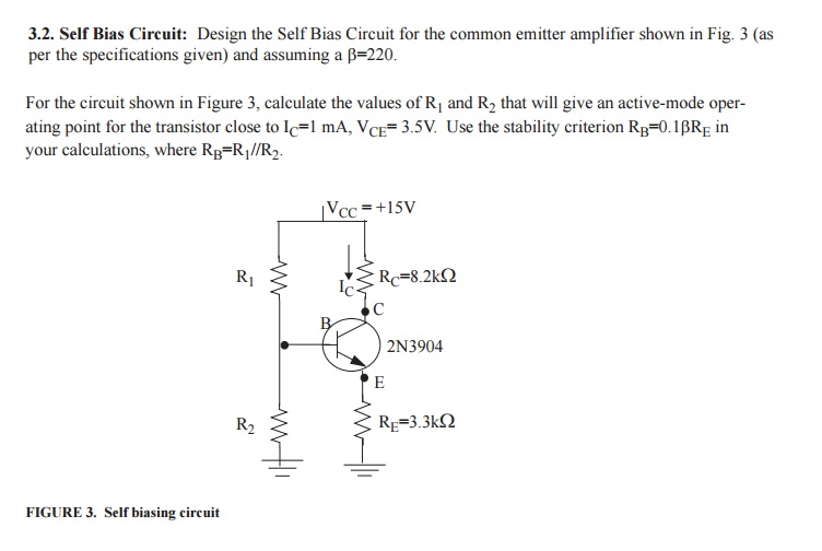 Self bias transistor amplifier