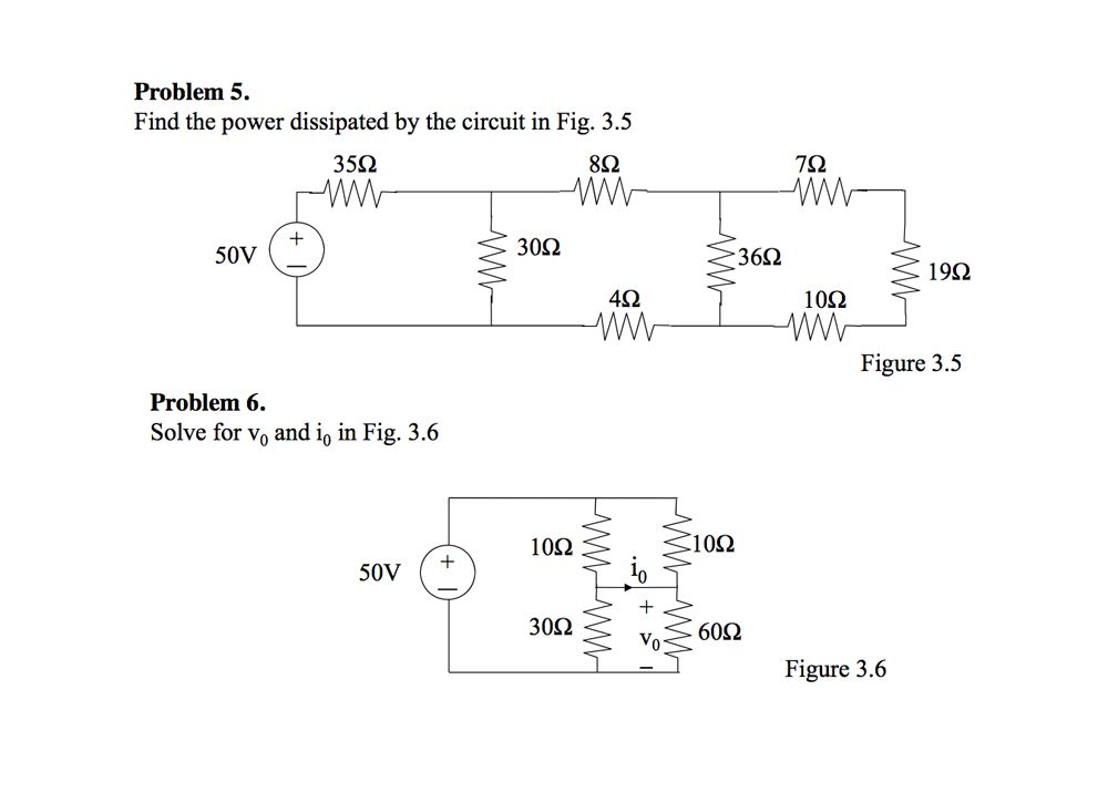 Solved Find the power dissipated by the circuit in Fig 35 Circuit Diagram