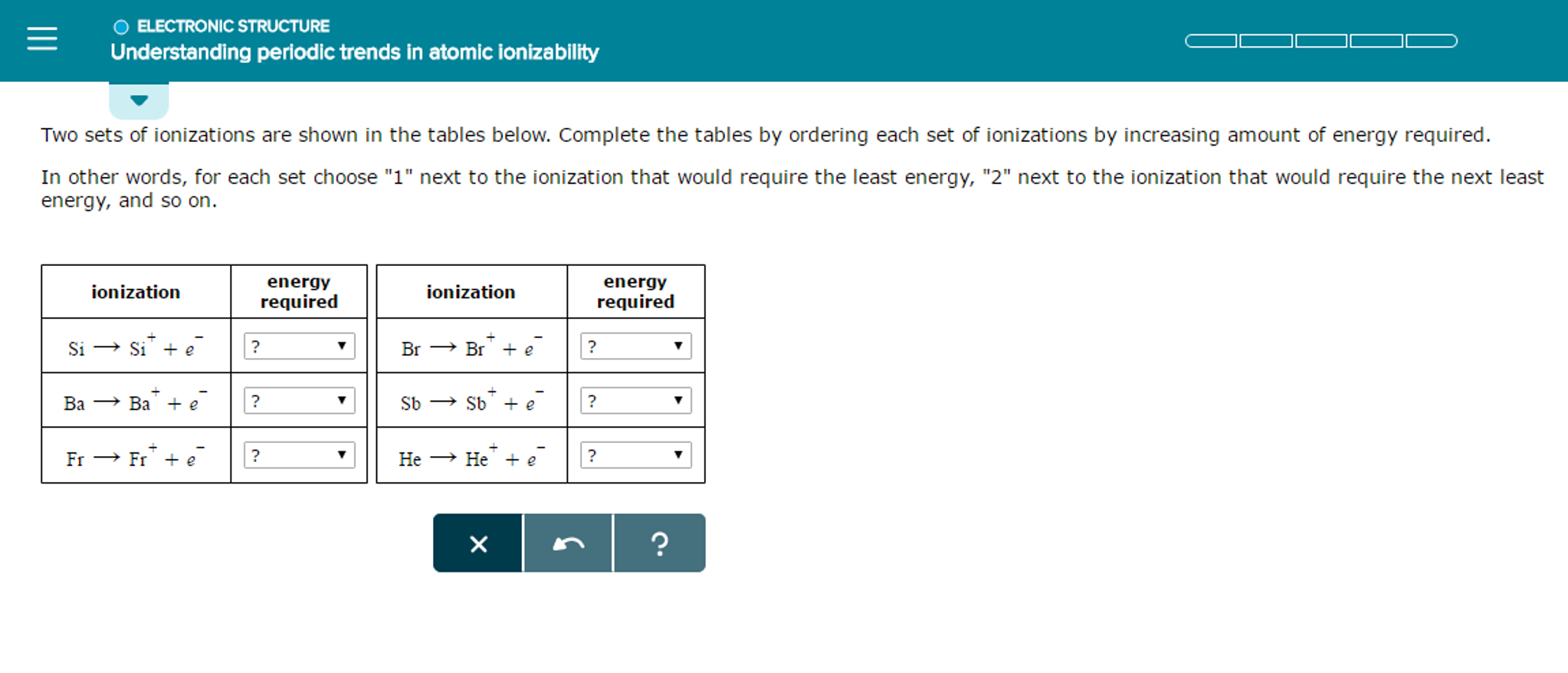 solved-two-sets-of-ionizations-are-shown-in-the-tables-chegg