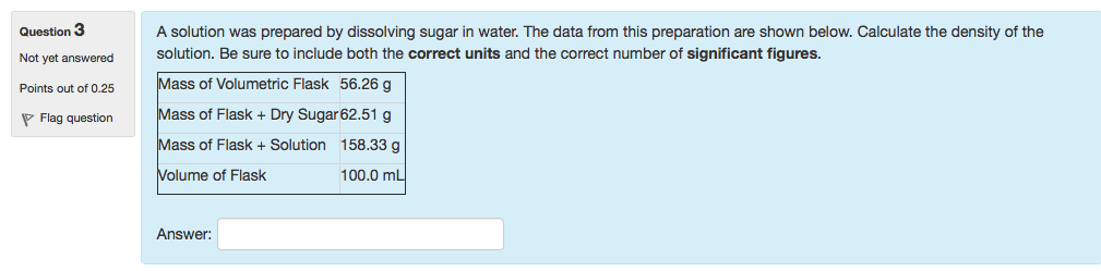 Solved A solution was prepared by dissolving sugar in water. | Chegg.com