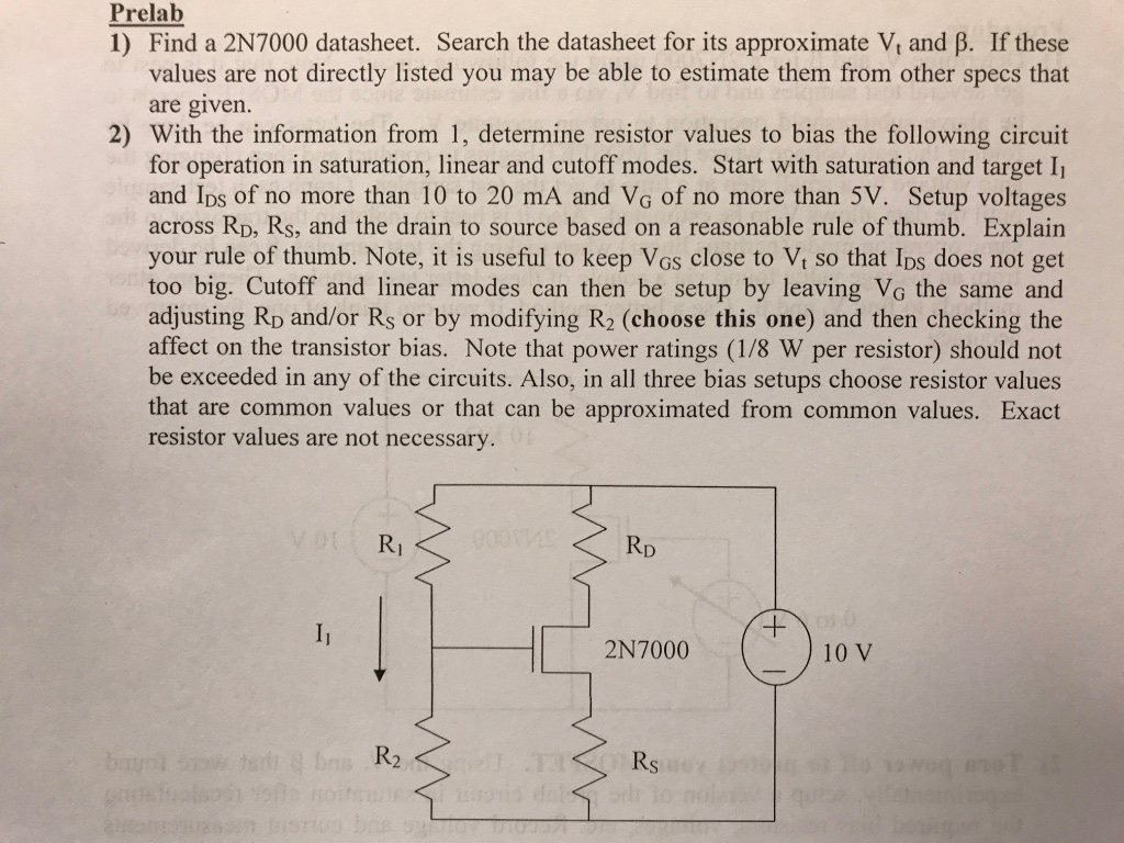 Solved Find a 2N7000 datasheet. Search the datasheet for its | Chegg.com