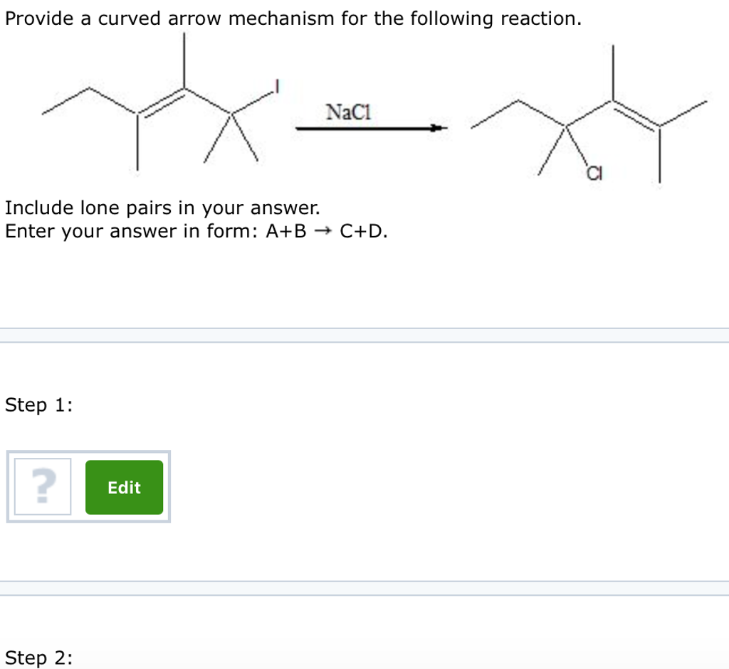 Solved Provide a curved arrow mechanism for the following | Chegg.com