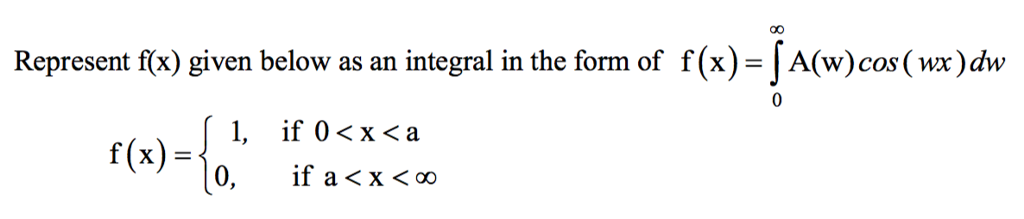 Solved Represent f(x) given below as an integral in the form | Chegg.com