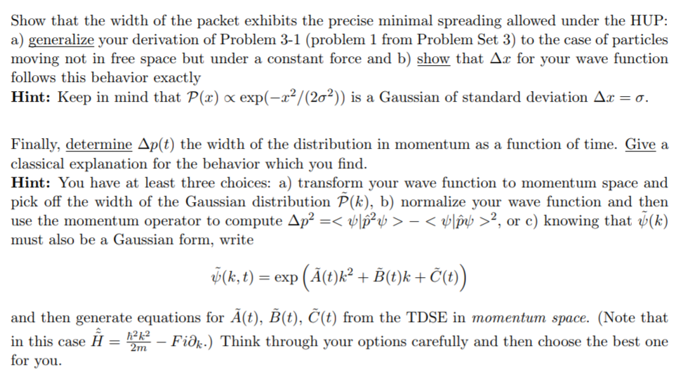 Solved 3 A Wave Packet Moving with Constant Acceleration | Chegg.com