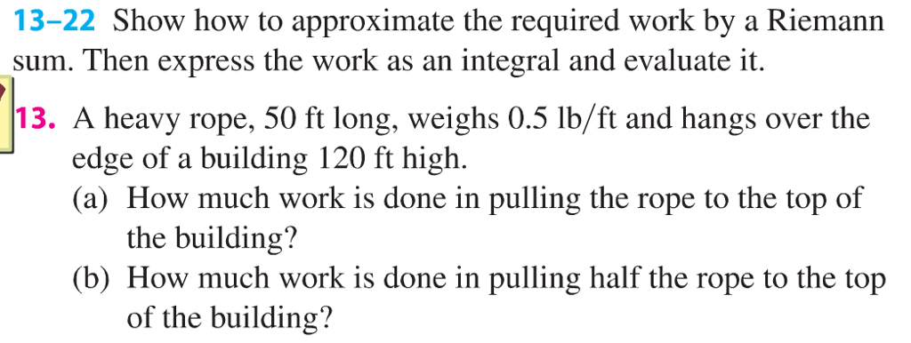 Solved Show how to approximate the required work by a | Chegg.com