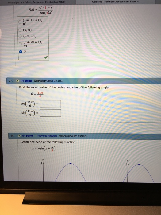 Solved Find the exact value of the cosine and sine of the | Chegg.com